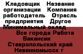 Кладовщик › Название организации ­ Компания-работодатель › Отрасль предприятия ­ Другое › Минимальный оклад ­ 27 000 - Все города Работа » Вакансии   . Ставропольский край,Невинномысск г.